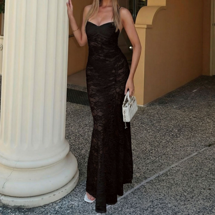 Lace ruched button v neck cami maxi skirt set  | Festival Outfits Women