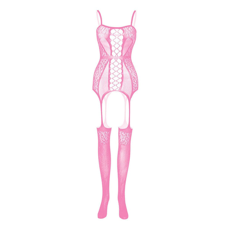 Lace patchwork suspender mesh bodystocking  | Festival Outfits Women