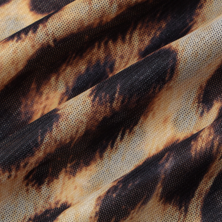 Leopard print chiffon see through maxi skirt  | Festival Outfits Women