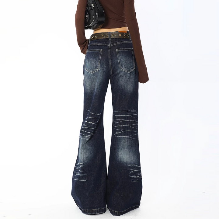 Contrast pocket low rise straight leg | Baggy Low Rise Jeans