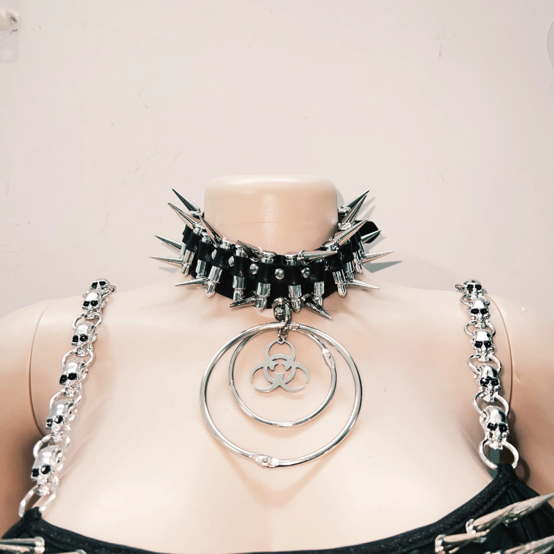 Rivet PU leather skull applique lace up cami top  | Festival Outfits Women