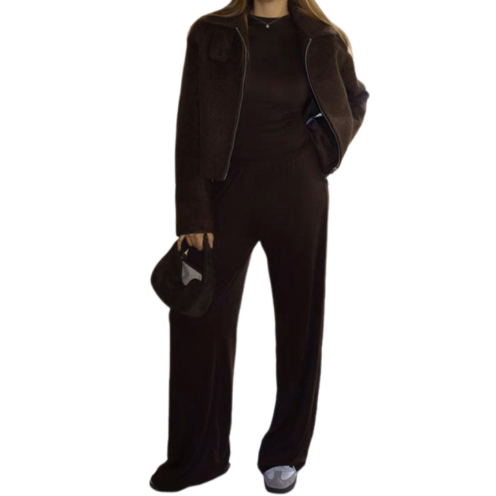 Long sleeve crewneck solid pant set  | Festival Outfits Women
