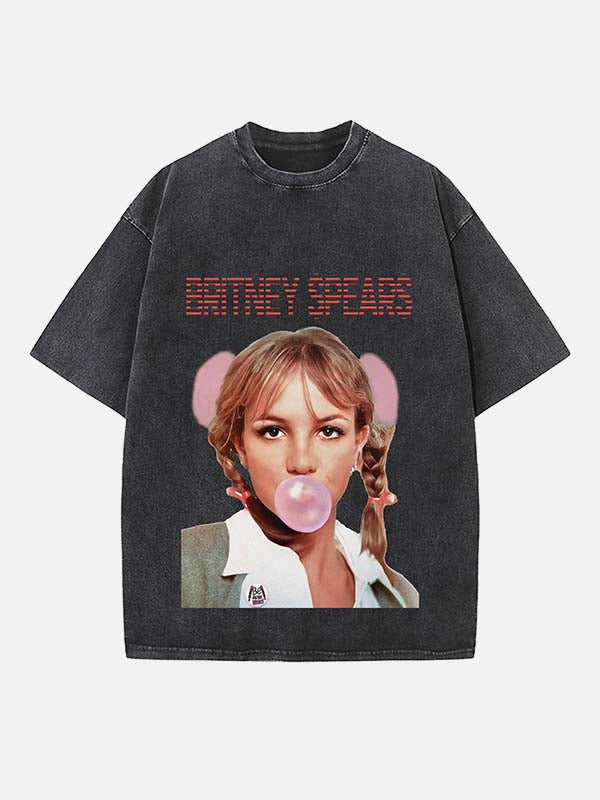 Y2K Pop Princess Print Round Neck T-shirt - Design 03
