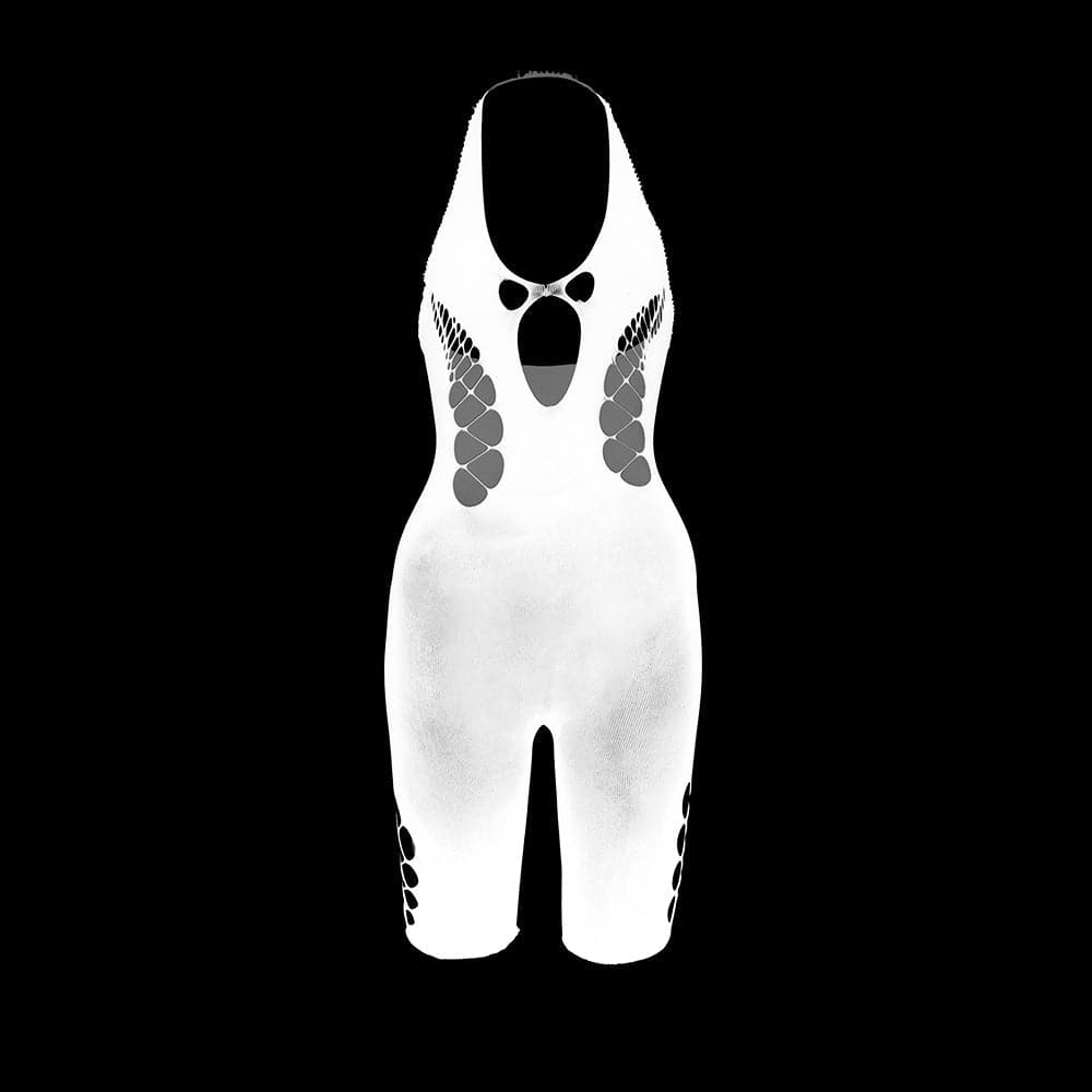 Halter hollow out backless u neck bodystocking  | Festival Outfits Women