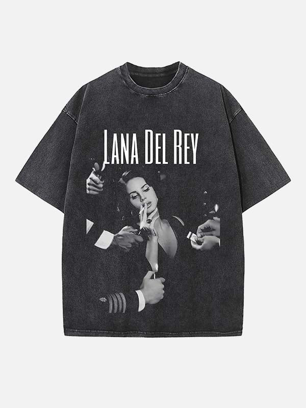 Indie Pop Muse Print Round Neck T-shirt