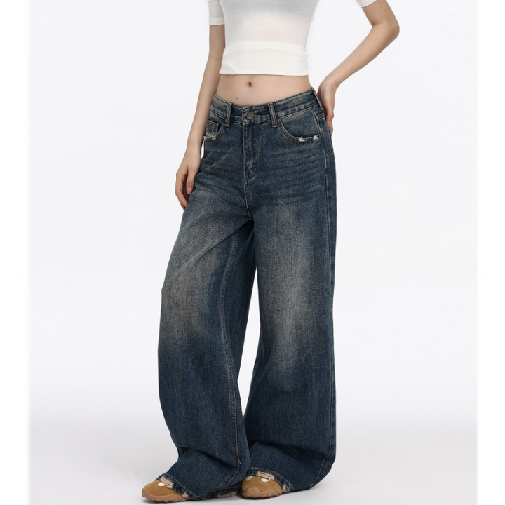 Gradient pocket button low rise straight leg | Baggy Low Rise Jeans