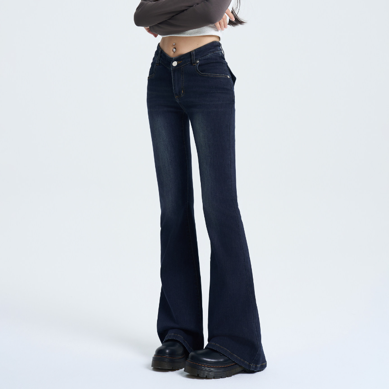 Zip-up button pocket low rise jeans | Baggy Low Rise Jeans