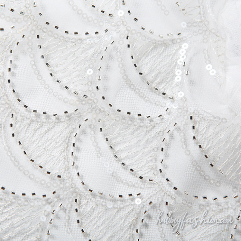 Off shoulder ruffle glitter ruched tube top - Halibuy - 7