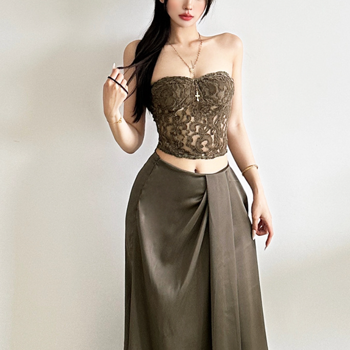 Hollow out zip-up backless tube cut out top  | Festival Outfits Women