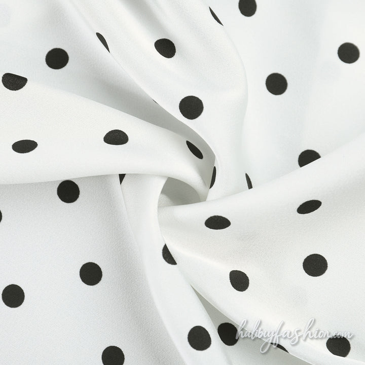 Polka dot self tie ruched zip-up backless maxi dress - Halibuy - 5