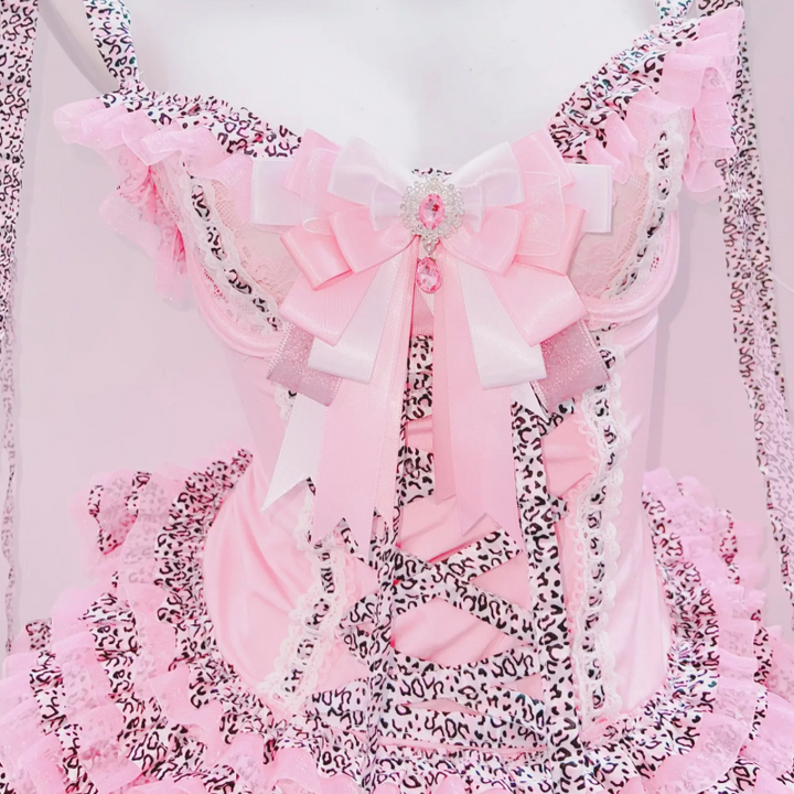 Ruffle bowknot lace up v neck cami mini dress  | Festival Outfits Women