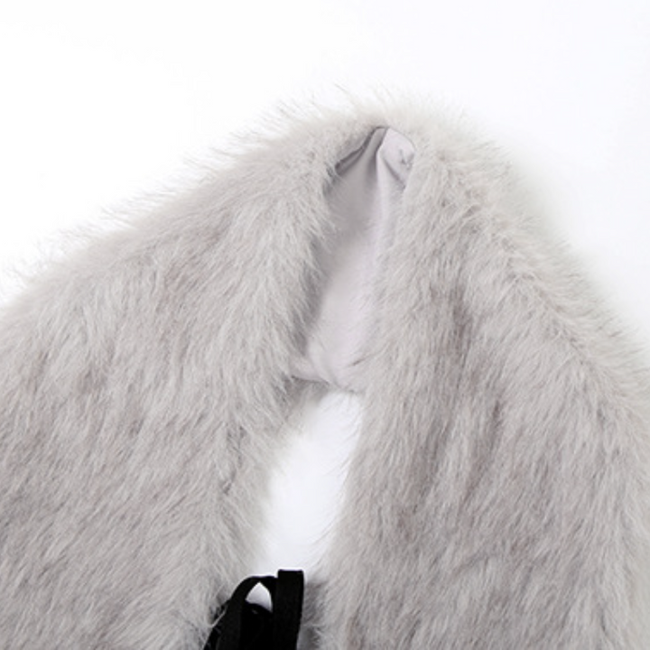 Halter self tie fluffy deep v neck top  | Festival Outfits Women