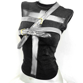 Crewneck sleeveless solid cross top  | Festival Outfits Women