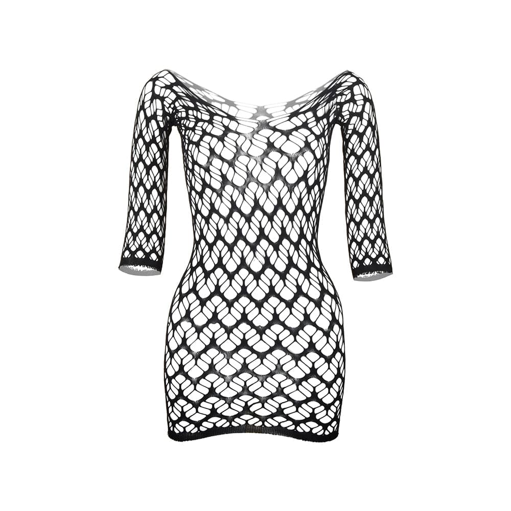 Long sleeve net v nect backless mini dress  | Festival Outfits Women