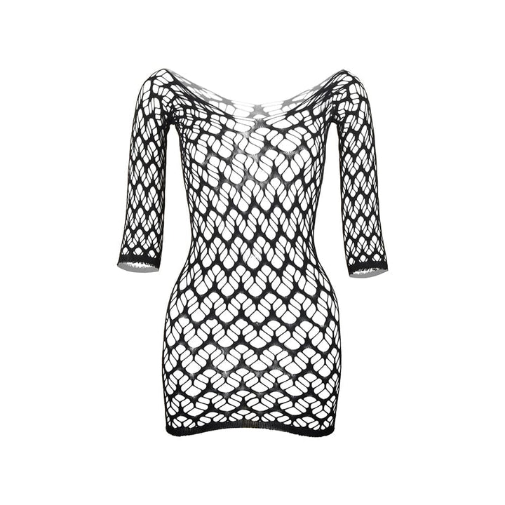 Long sleeve net v nect backless mini dress  | Festival Outfits Women