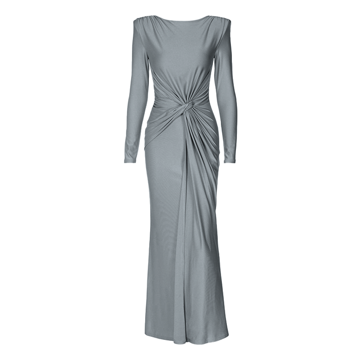 Long sleeve padded ruched maxi dress  | Festival Outfits Women