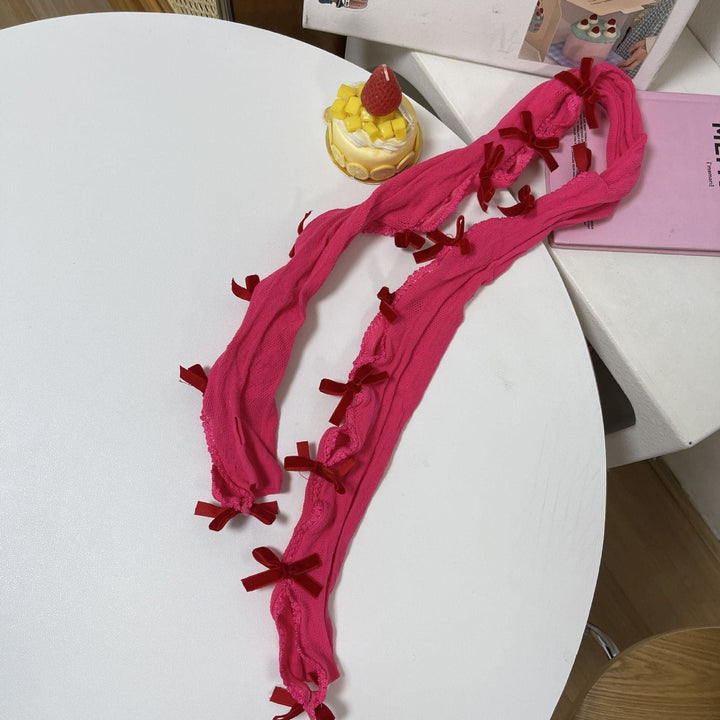 Lace bowknot hollow out contrast gloves  | Festival Outfits Women