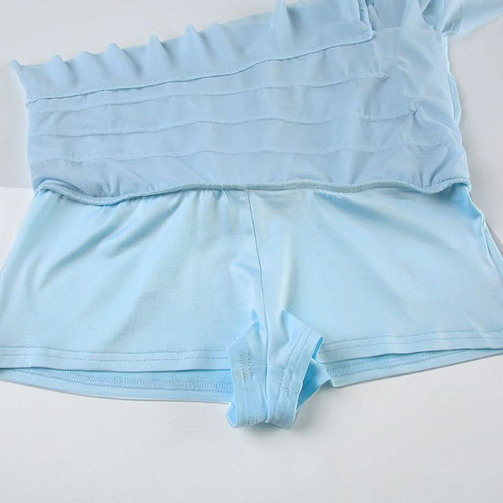 Mesh ruffle irregular mini skirt  | Festival Outfits Women