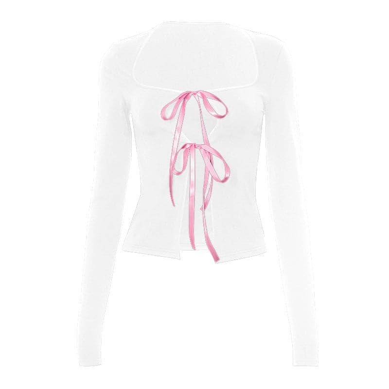 Ribbon mai dogon hannu mai kauri da aka yanke | Kayan Biki na Mata