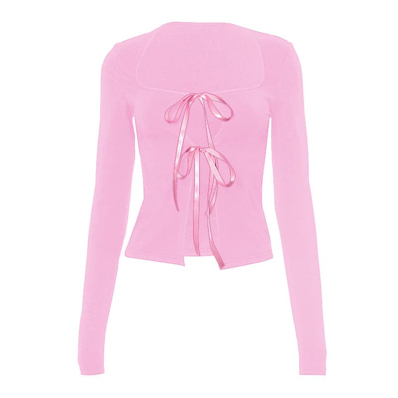 Ribbon mai dogon hannu mai kauri da aka yanke | Kayan Biki na Mata