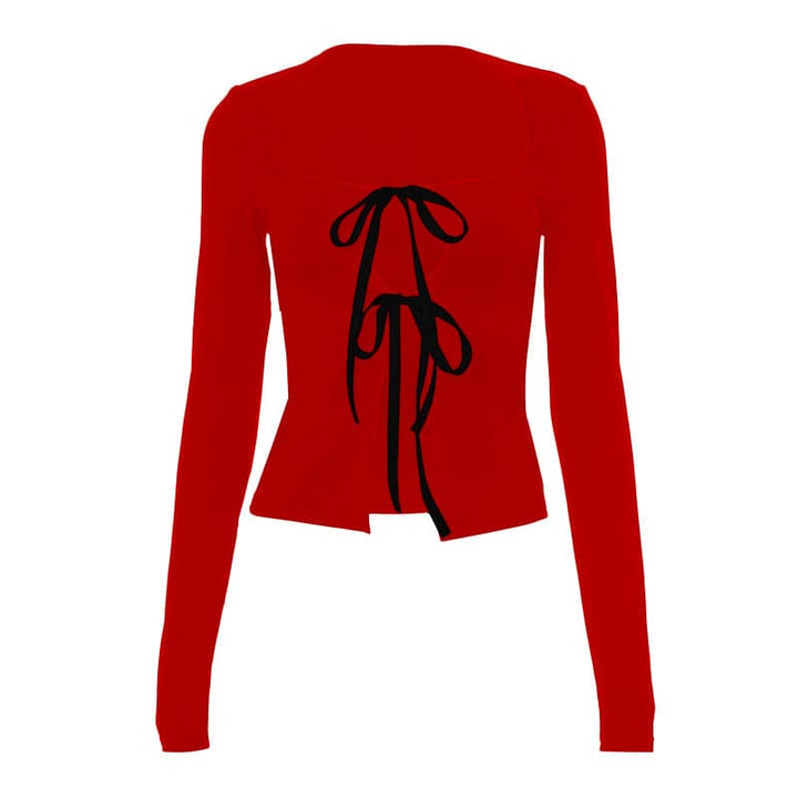 Ribbon mai dogon hannu mai kauri da aka yanke | Kayan Biki na Mata