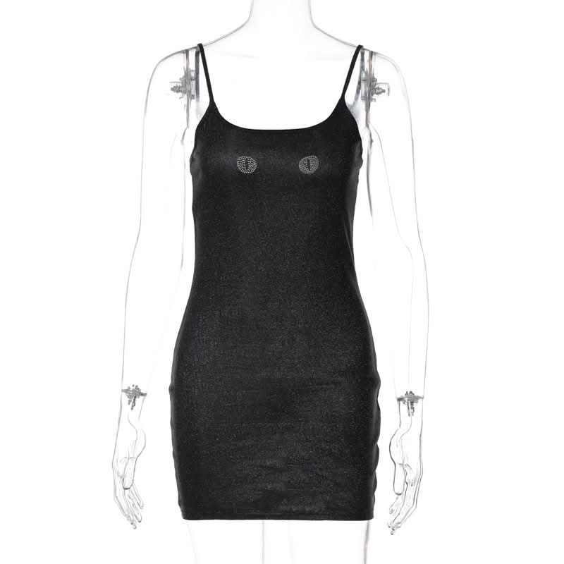 Beaded u neck backless cami mini dress  | Festival Outfits Women