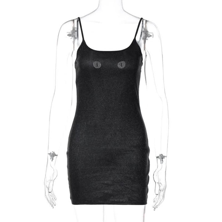 Beaded u neck backless cami mini dress  | Festival Outfits Women