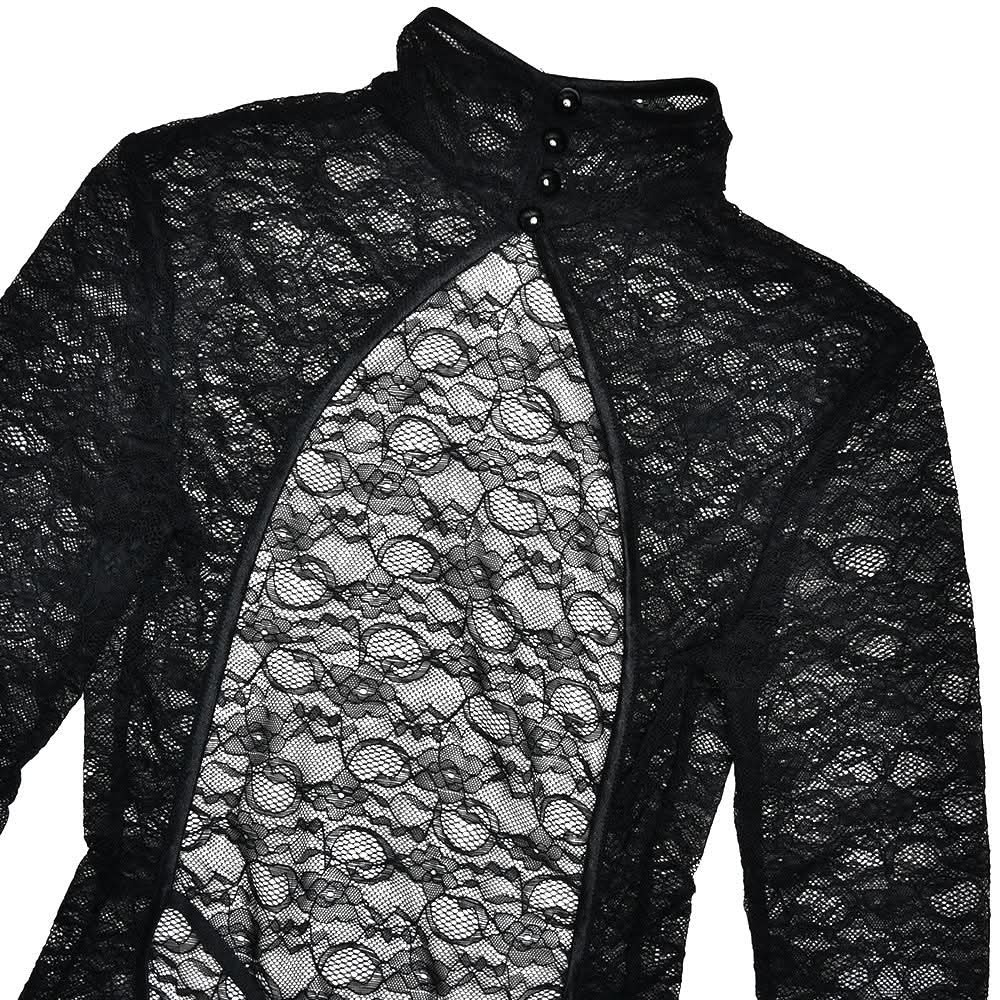 High neck long sleeve lace backless jumpsuit  | Festival Outfits Women