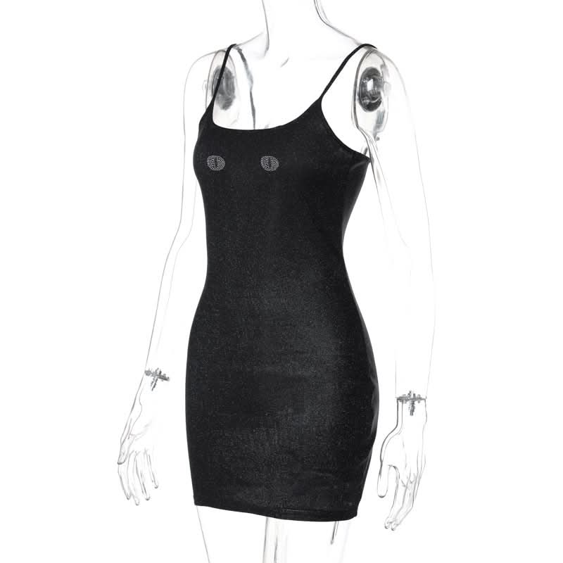 Beaded u neck backless cami mini dress  | Festival Outfits Women