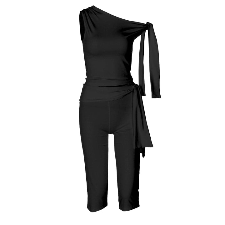 Off shoulder knotted medium rise pant set  | Festival Outfits Women