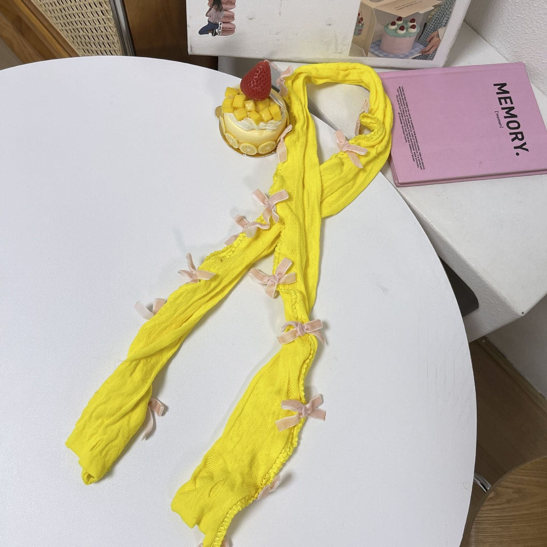 Lace bowknot hollow out contrast gloves  | Festival Outfits Women