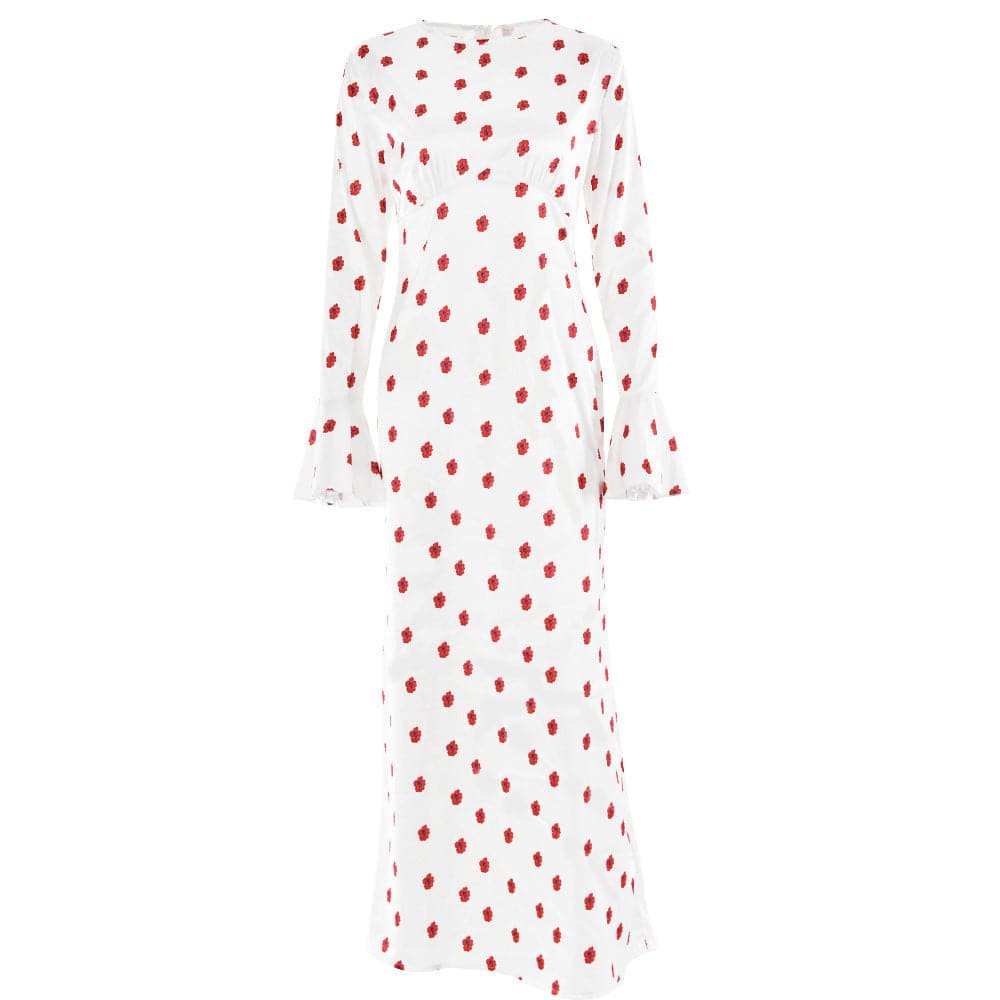 Riga mai dogon hannu mai siffar zip-up na fure | Kayan Biki na Mata