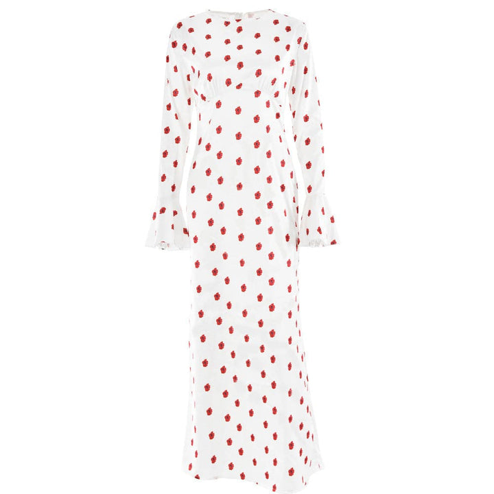 Riga mai dogon hannu mai siffar zip-up na fure | Kayan Biki na Mata