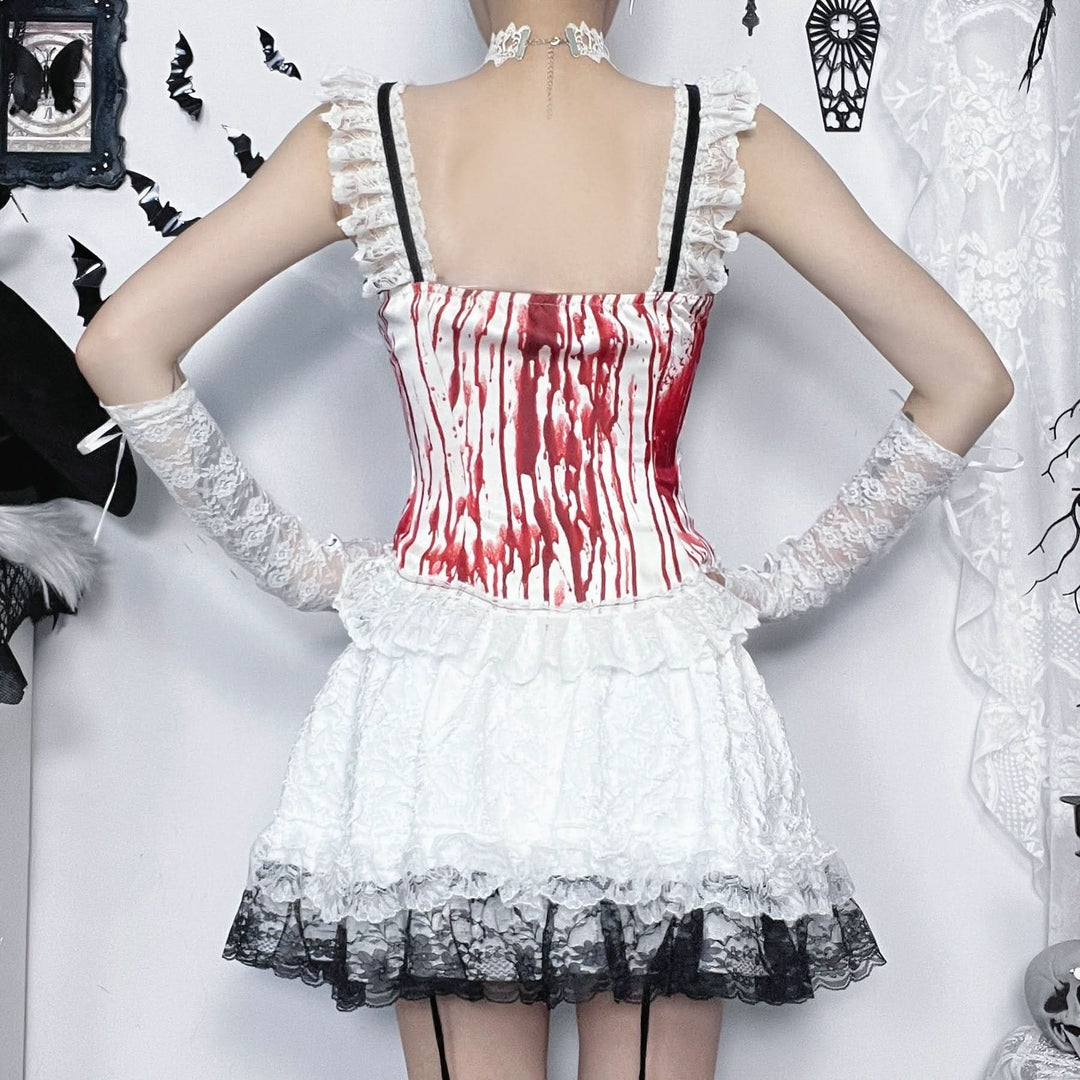 Lace up metal chain lace hem mini skirt  | Festival Outfits Women