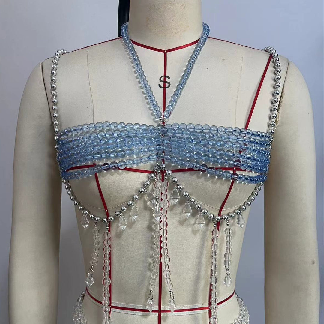 Tassels halter beaded cami top  | Festival Outfits Women-final-sale