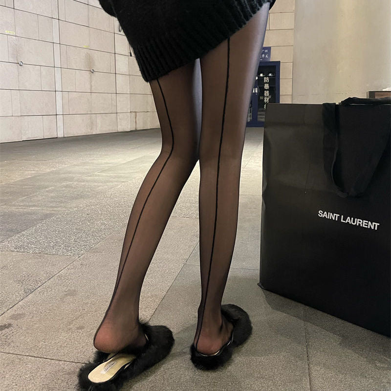 Vertical stripe sheer mesh tights  | Festival Outfits Women