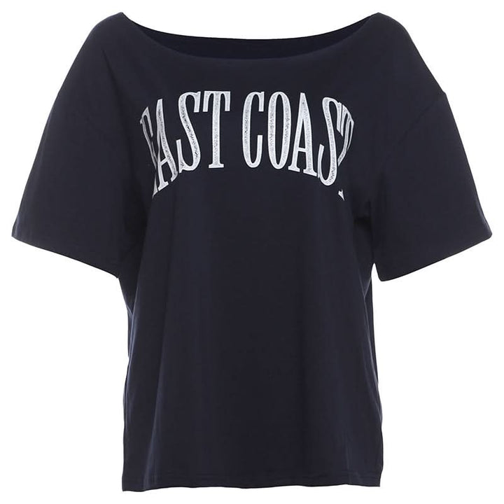 Short sleeve letter pattern round neck contrast top  | Festival Outfits Women