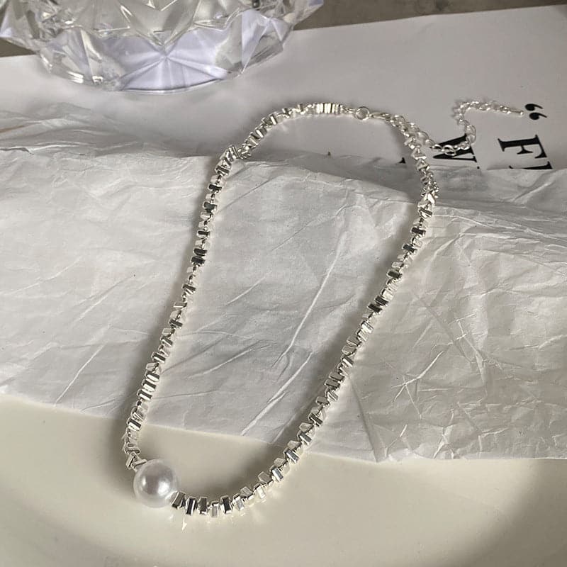 Beaded faux pearl chain necklace  | Festival Outfits Women