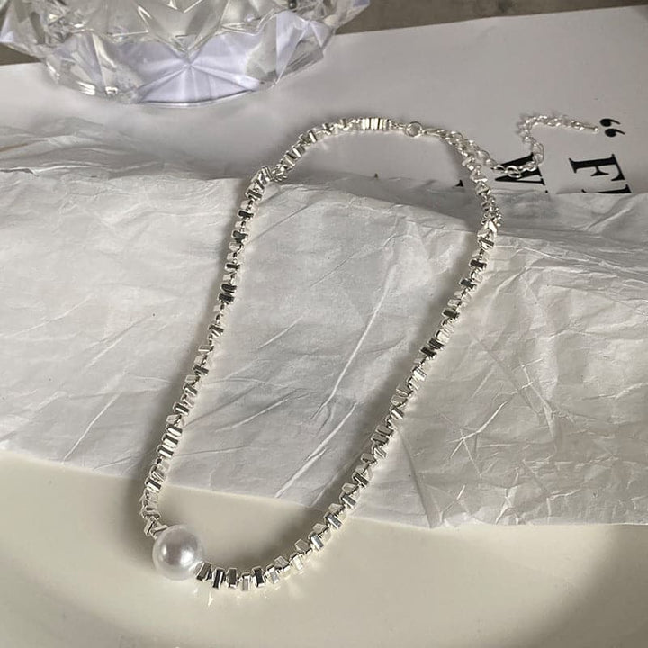 Beaded faux pearl chain necklace  | Festival Outfits Women