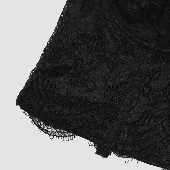 Hollow out lace hem v neck solid cami cut out top  | Festival Outfits Women