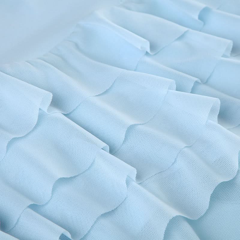 Mesh ruffle irregular mini skirt  | Festival Outfits Women