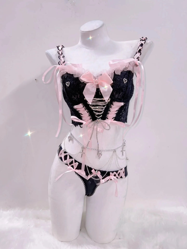Bowknot v neck self tie ribbon cami top  | Festival Outfits Women