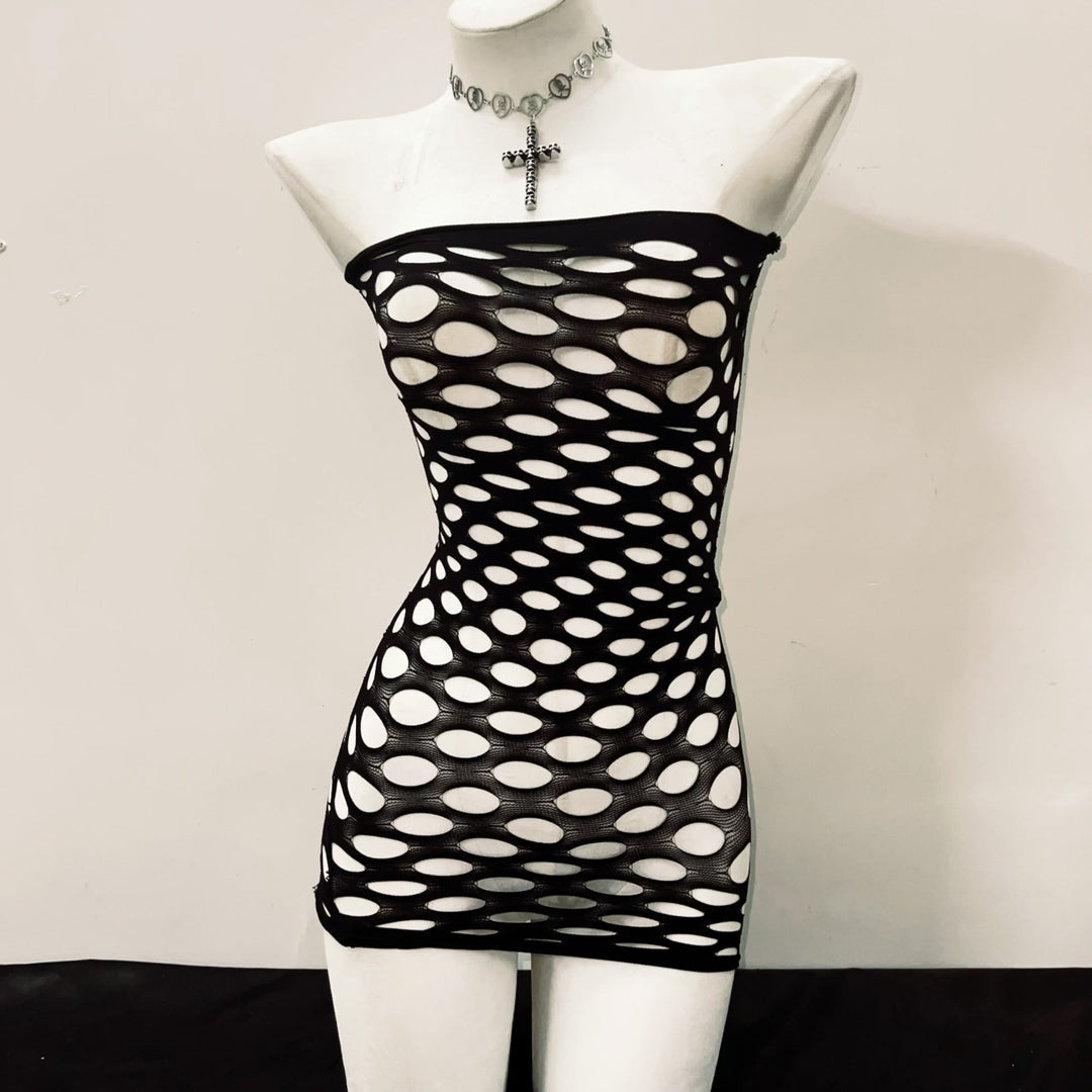 Halter o ring PU leather rivet metal chain top  | Festival Outfits Women