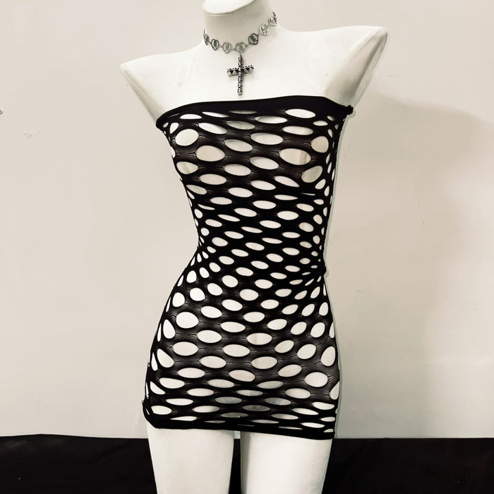 Halter o ring PU leather rivet metal chain top  | Festival Outfits Women