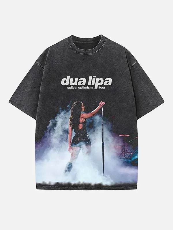Disco Pop Diva Print Round Neck T-shirt