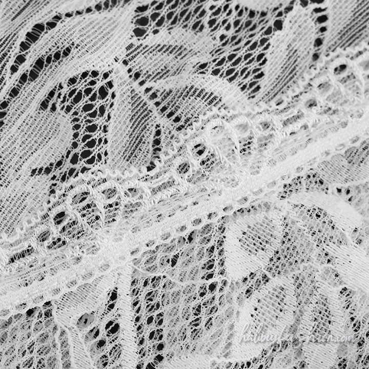 Long sleeve lace see through v neck self tie top - Halibuy - 8