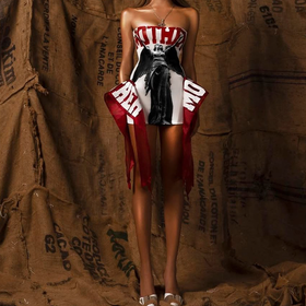 Letter print backless tube mini dress  | Festival Outfits Women