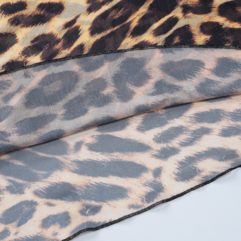 Leopard print chiffon see through maxi skirt  | Festival Outfits Women