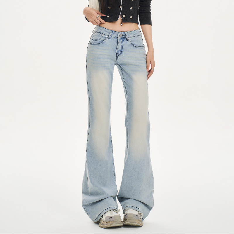 Low rise button zip-up pocket jeans | Baggy Low Rise Jeans