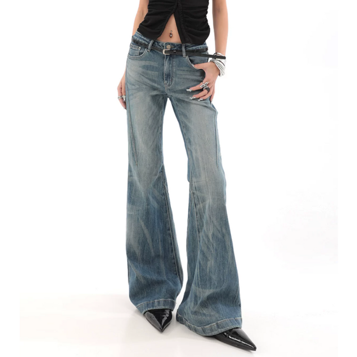 Zip-up button pocket low rise jeans | Baggy Low Rise Jeans